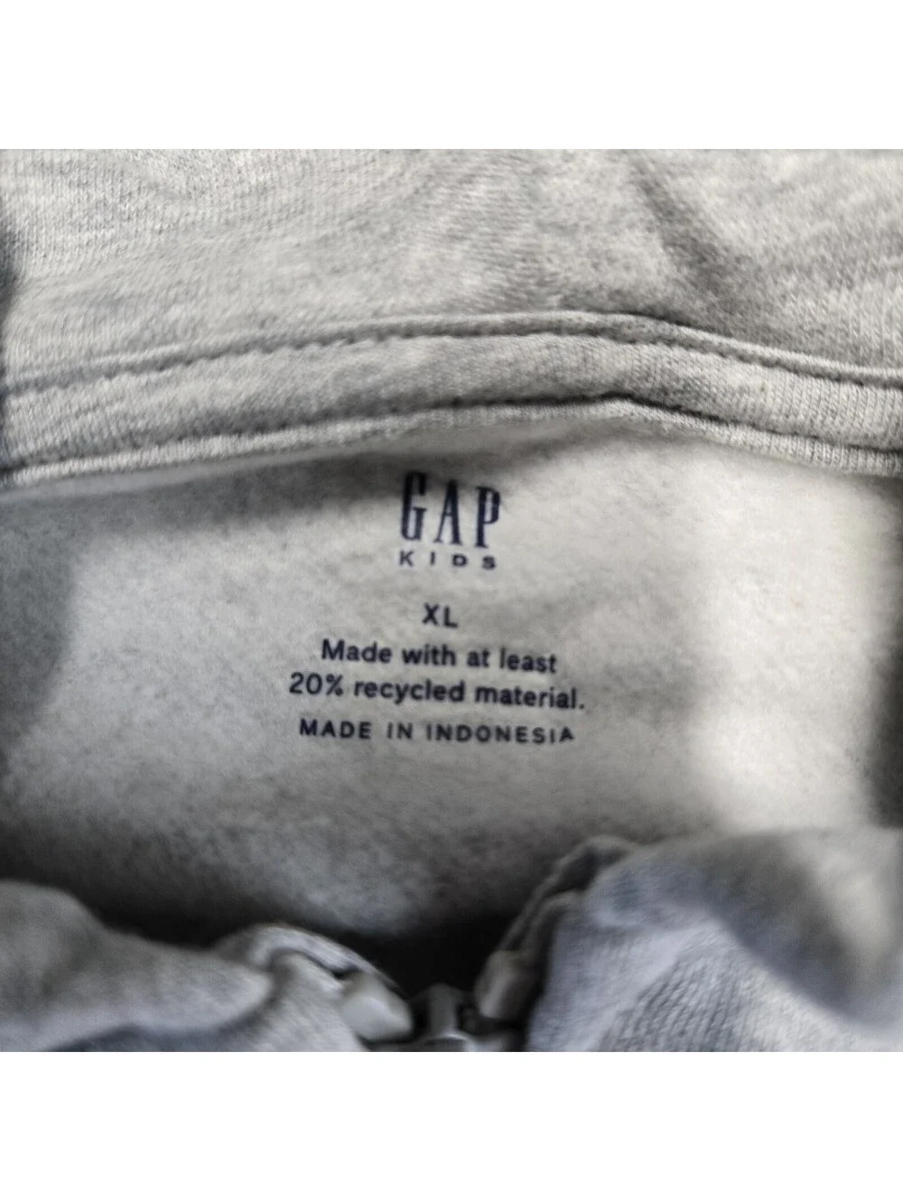 Gap Kids Basic Logo Full Zip Hoodie XL 12 Heather Grey Fleece NWT 655246
